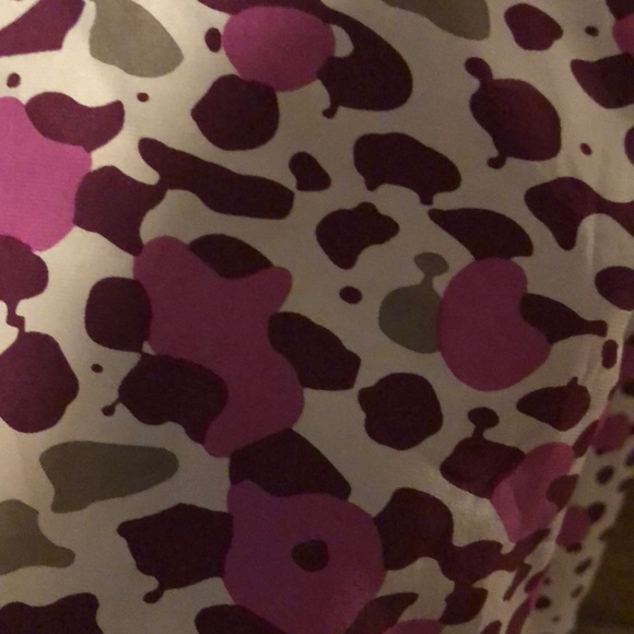 Parker Silk Print Dress Maroon and Tan Small - Picture 3 of 8